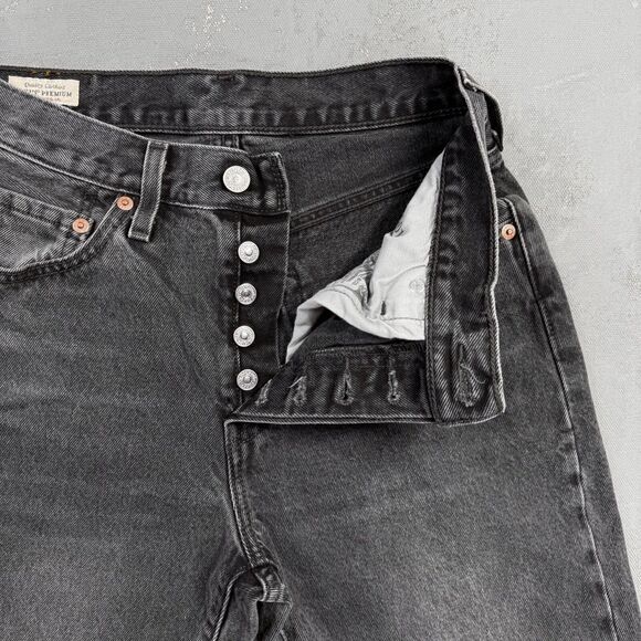 Levi's Premium 501 Faded Black Denim Jeans Women's 27 x 32 - Picture 3 of 8